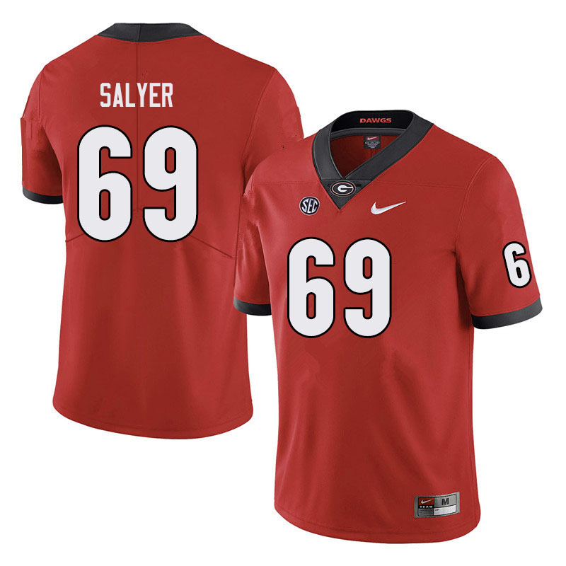 Men #69 Jamaree Salyer Georgia Bulldogs College Football Jerseys Sale-Black